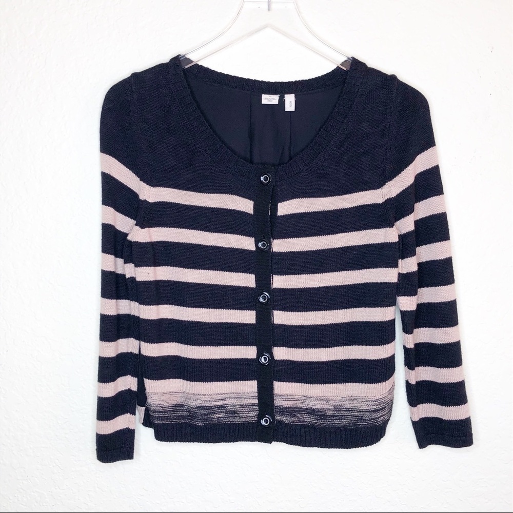 Moth | Black & Cream Button Down Cardigan Size S